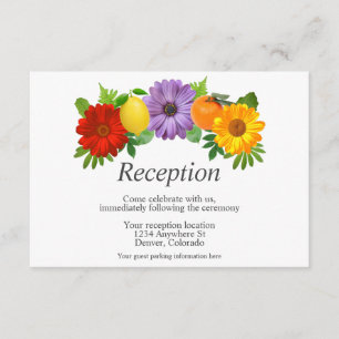 Citrus Floral Garden Wedding Empfang Begleitkarte