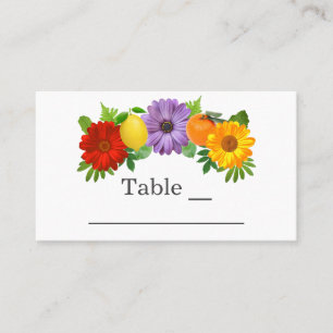 Citrus Floral Garden Wedding Platzkarte