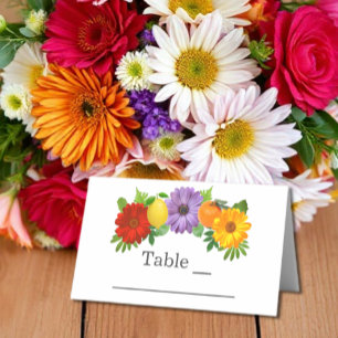 Citrus Floral Garden Wedding Platzkarte
