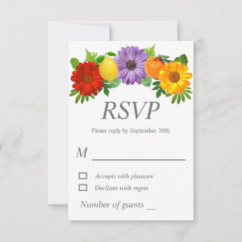 Citrus Floral Garden Wedding RSVP Karte