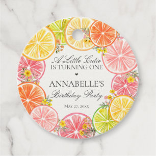 Citrus Floral Kleine Süsse Geburtstagsparty Circle Geschenkanhänger