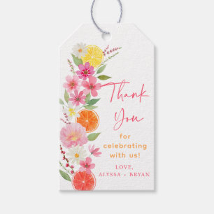 Citrus Floral Lemon Orange Brautparty Geschenkanhänger
