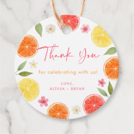 Citrus Floral Lemon Orange Brautparty Geschenkanhänger
