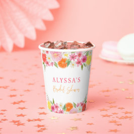 Citrus Floral Lemon Orange Brautparty Pappbecher