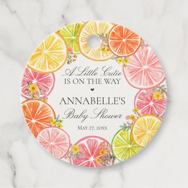 Citrus Floral Little Süsse Baby Duwer Circle Geschenkanhänger (Vorderseite)