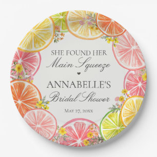 Citrus Floral Main Squeeze Brautparty Table Pappteller
