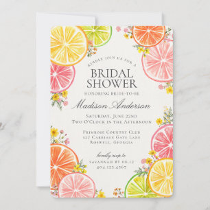 Citrus Floral Orange Brautparty Einladung