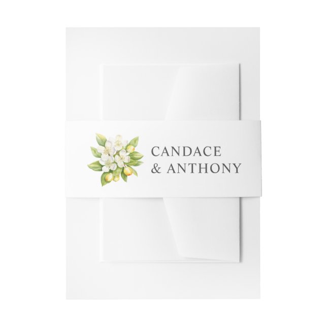 Citrus Floral Wedding Einladungsbanderole (Vorderseite Beispiel)