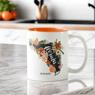 Citrus Florida Staat Silhouette & Stadt Zweifarbige Tasse