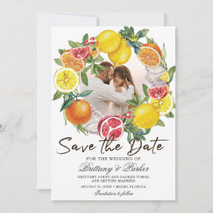 Citrus Foto Watercolor Botanische Hochzeit Save The Date