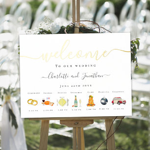 Citrus French Wedding Day Timeline Gold Foliendrucke