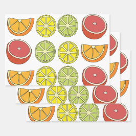 Citrus Fruchtgarten Party Geschenkpapier Set