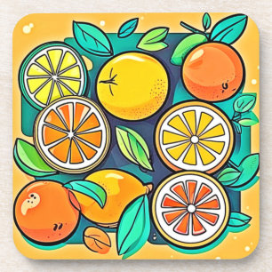 Citrus Fruit Art Design Getränkeuntersetzer