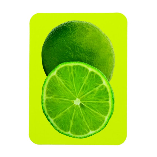 Citrus Fruit, Bright Green Slice of Lime Magnet (Vertikal)