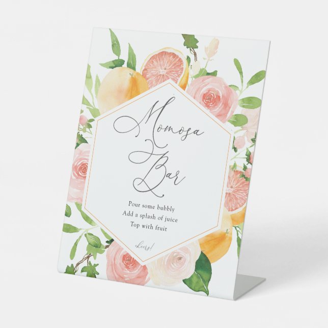 Citrus Fruit Momosa Bar Sign Sockelschild (Vorderseite)