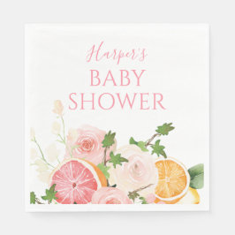 Citrus Fruit Pink Baby Dusche Serviette