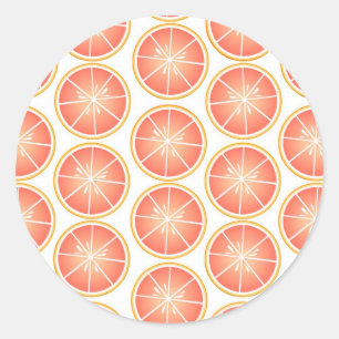 Citrus Fruit Print - Grapefruit Runder Aufkleber