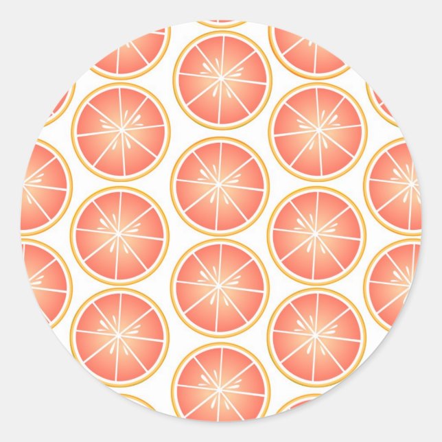Citrus Fruit Print - Grapefruit Runder Aufkleber (Vorderseite)