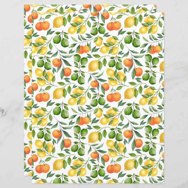 Citrus Fruit Scrapbook Paper (Vorne/Hinten)