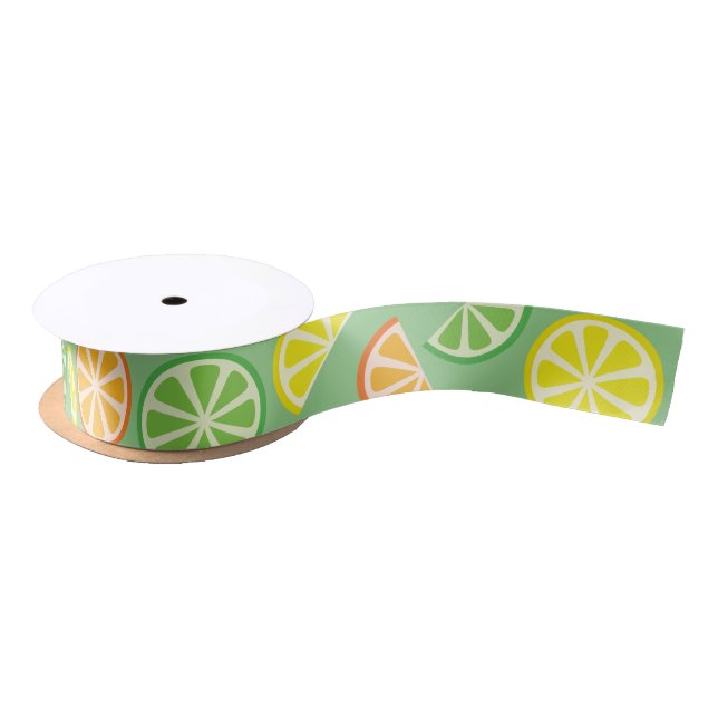 Citrus Fruit Slice Lemon Limon Orange Ribbon Satinband (Spule)
