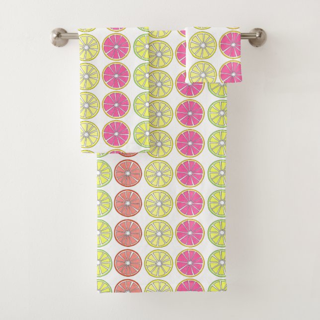 Citrus Fruit Slice Orange Lemon Limon Grapefruit Badhandtuch Set (Insitu)
