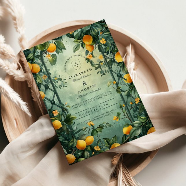 Citrus Garden Botanical Wedding Einladung (Von Creator hochgeladen)