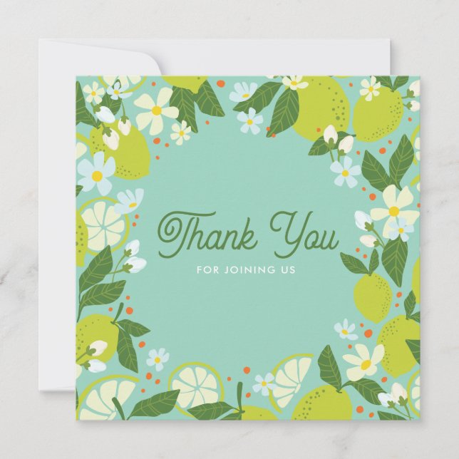 Citrus Garden Danke-Card - Minze Green Design Dankeskarte (Vorderseite)