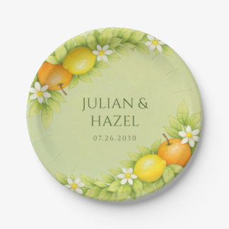 Citrus Garden Orange & Lemon Hochzeit Pappteller