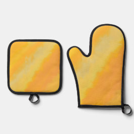 Citrus Gold Sunny Side Up Morgen  Ofenhandschuh & Topflappen-Set