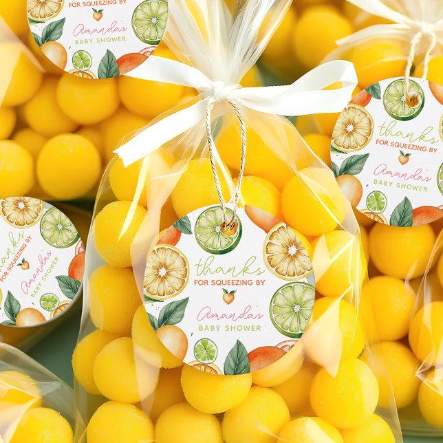 Citrus Got Real Watercolor Fruchtdusche Geschenkanhänger (Citrus Baby Shower Thank You Tag)