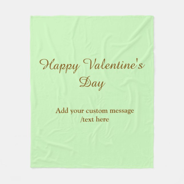 Citrus green brown happy Valentine's day simple  Fleecedecke (Vorderseite)