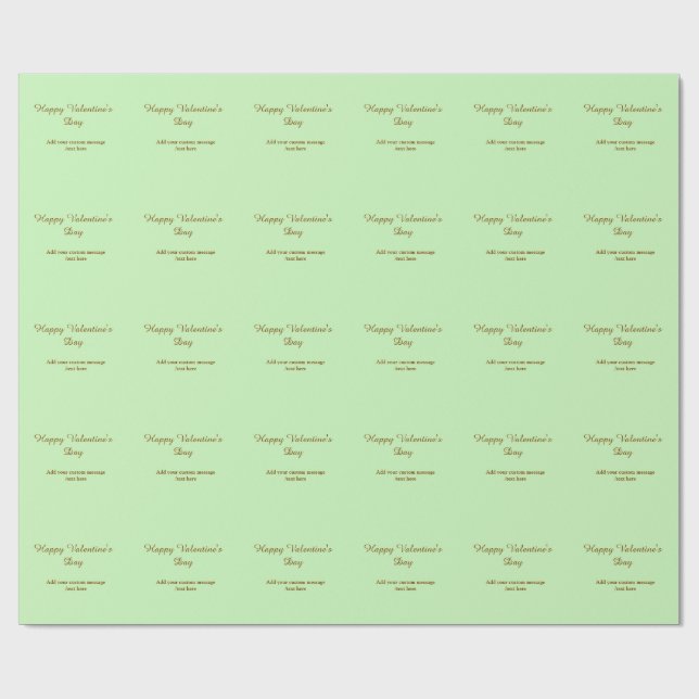 Citrus green brown happy Valentine's day simple  Geschenkpapier (Flach)