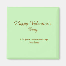 Citrus green brown happy Valentine's day simple  Magnet