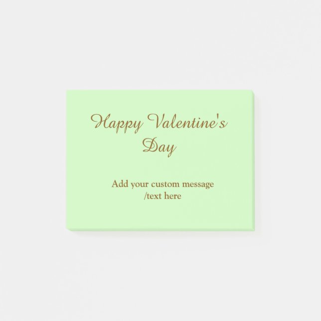 Citrus green brown happy Valentine's day simple  Post-it Klebezettel (Vorderseite)