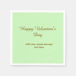Citrus green brown happy Valentine's day simple  Serviette