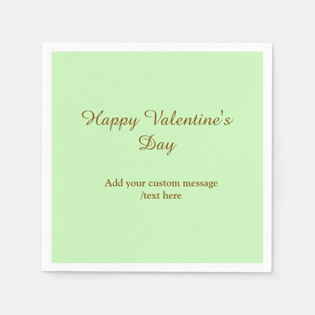 Citrus green brown happy Valentine's day simple  Serviette (Vorderseite)