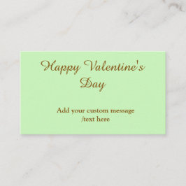 Citrus green brown happy Valentine's day simple  Visitenkarte