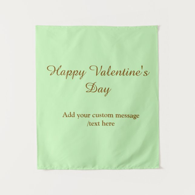 Citrus green brown happy Valentine's day simple  Wandteppich (Vorderseite)