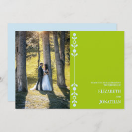 Citrus Green & Coastal Blue Wedding Dankeskarte