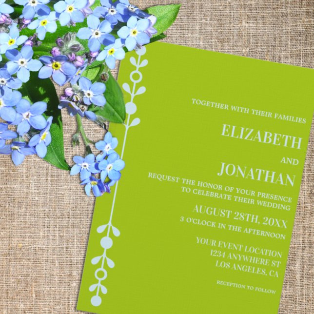 Citrus Green & Coastal Blue Wedding Einladung (Von Creator hochgeladen)