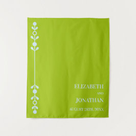 Citrus Green & Coastal Blue Wedding Wandteppich