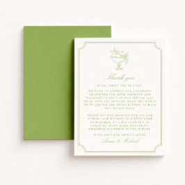 Citrus Green Double Frame  Wedding Thank You card Save The Date