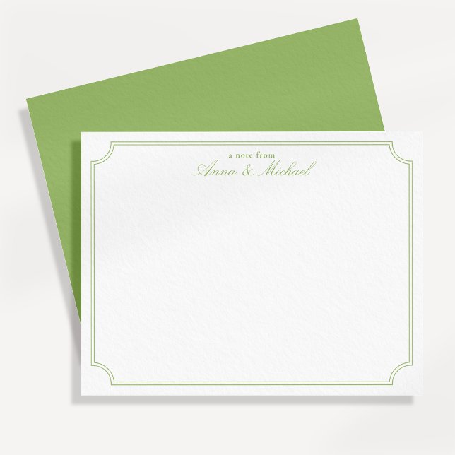 Citrus Green Elegant Minimalist Wedding Note Card Einladung (Von Creator hochgeladen)