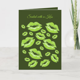 Citrus Green Lip Print Flirtatious Fun Karte
