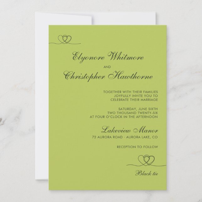 Citrus Green Modern Chic Mix and Match Wedding Einladung (Vorderseite)