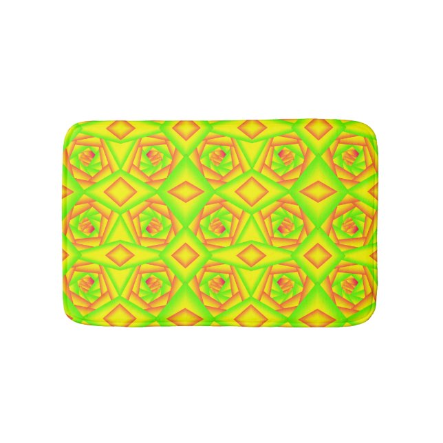 Citrus Green Orange Yellow Ombre Abstract Design Badematte (Vorderseite)
