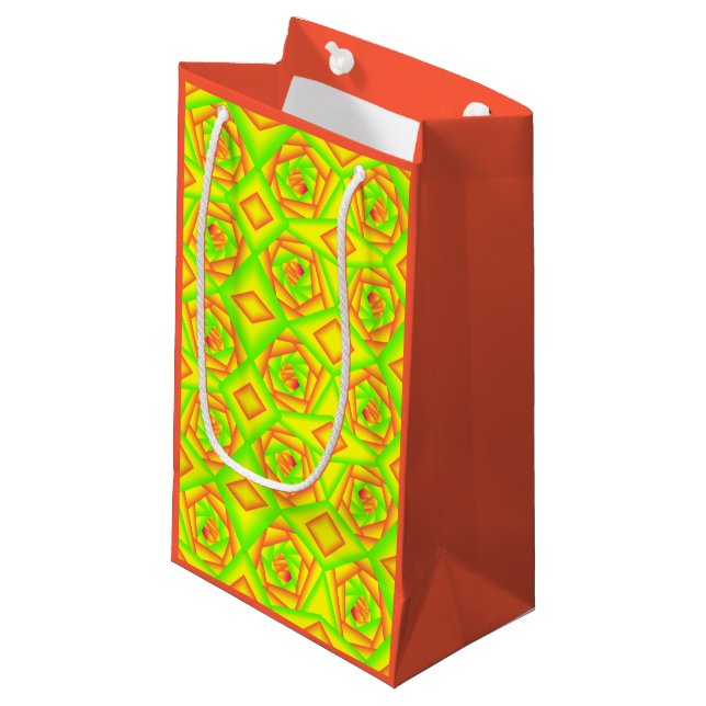 Citrus Green Orange Yellow Ombre Abstract Design Kleine Geschenktüte (Vorderseite Schrägansicht)