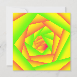 Citrus Green Orange Yellow Ombre Abstract Design Mitteilungskarte