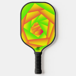 Citrus Green Orange Yellow Ombre Abstract Design Pickleball Schläger