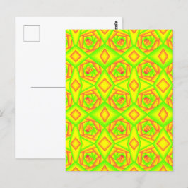 Citrus Green Orange Yellow Ombre Abstract Design Postkarte